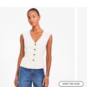 Cinched Linen Blend Vest Top